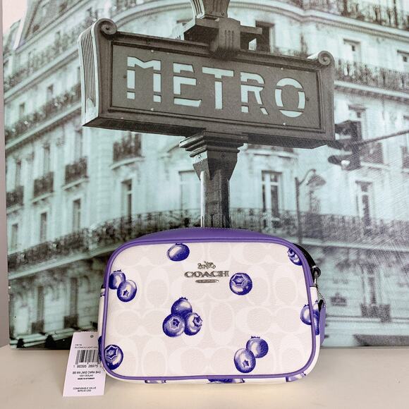 Coach CR176 Mini Jamie Camera Bag In Signature Canvas With Blueberry - Picture 2 of 5